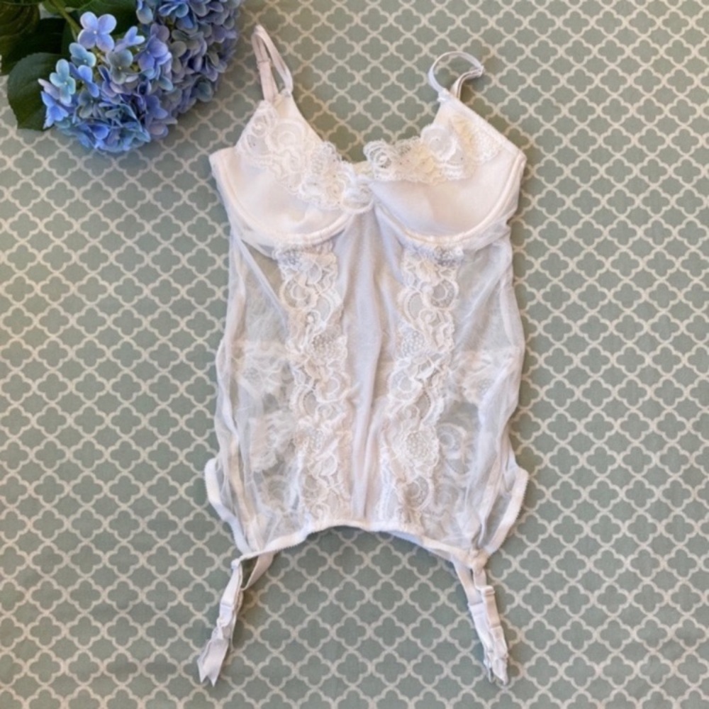Victoria’s Secret Vintage Bridal Rhinestone Garter Slip 36D